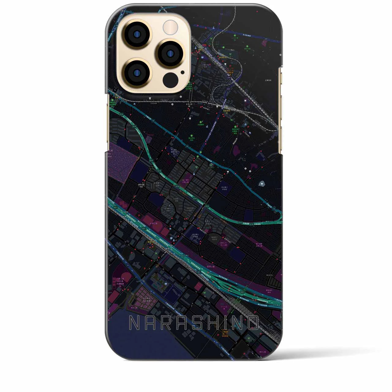 【習志野(千葉県)】地図柄iPhoneケース(バックカバータイプ)