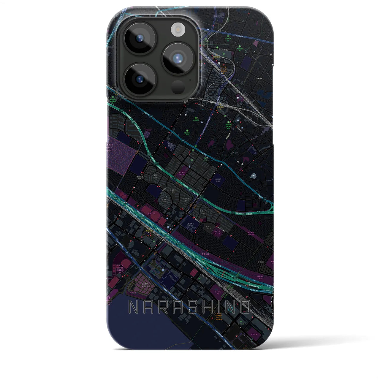 【習志野(千葉県)】地図柄iPhoneケース(バックカバータイプ)