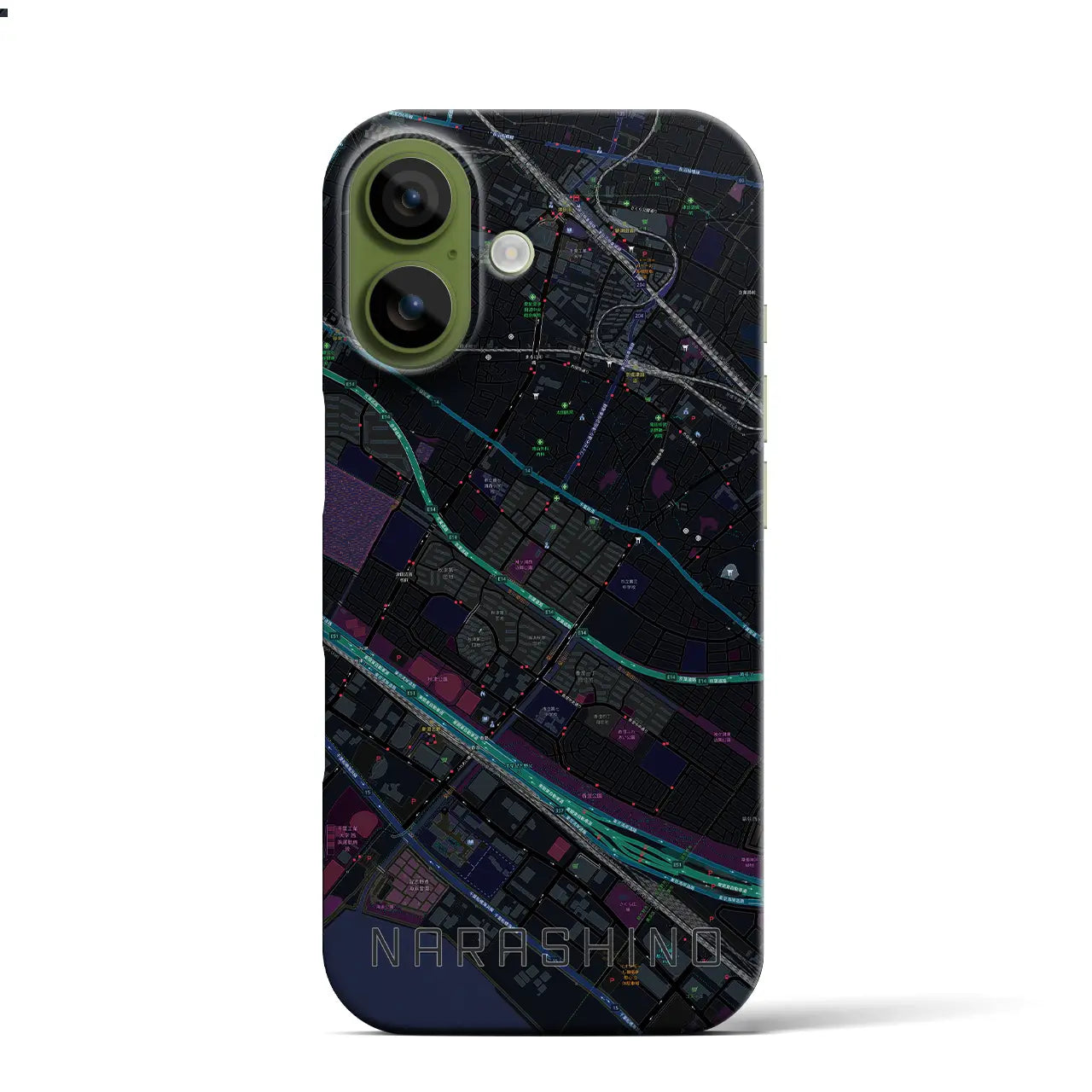 【習志野(千葉県)】地図柄iPhoneケース(バックカバータイプ)