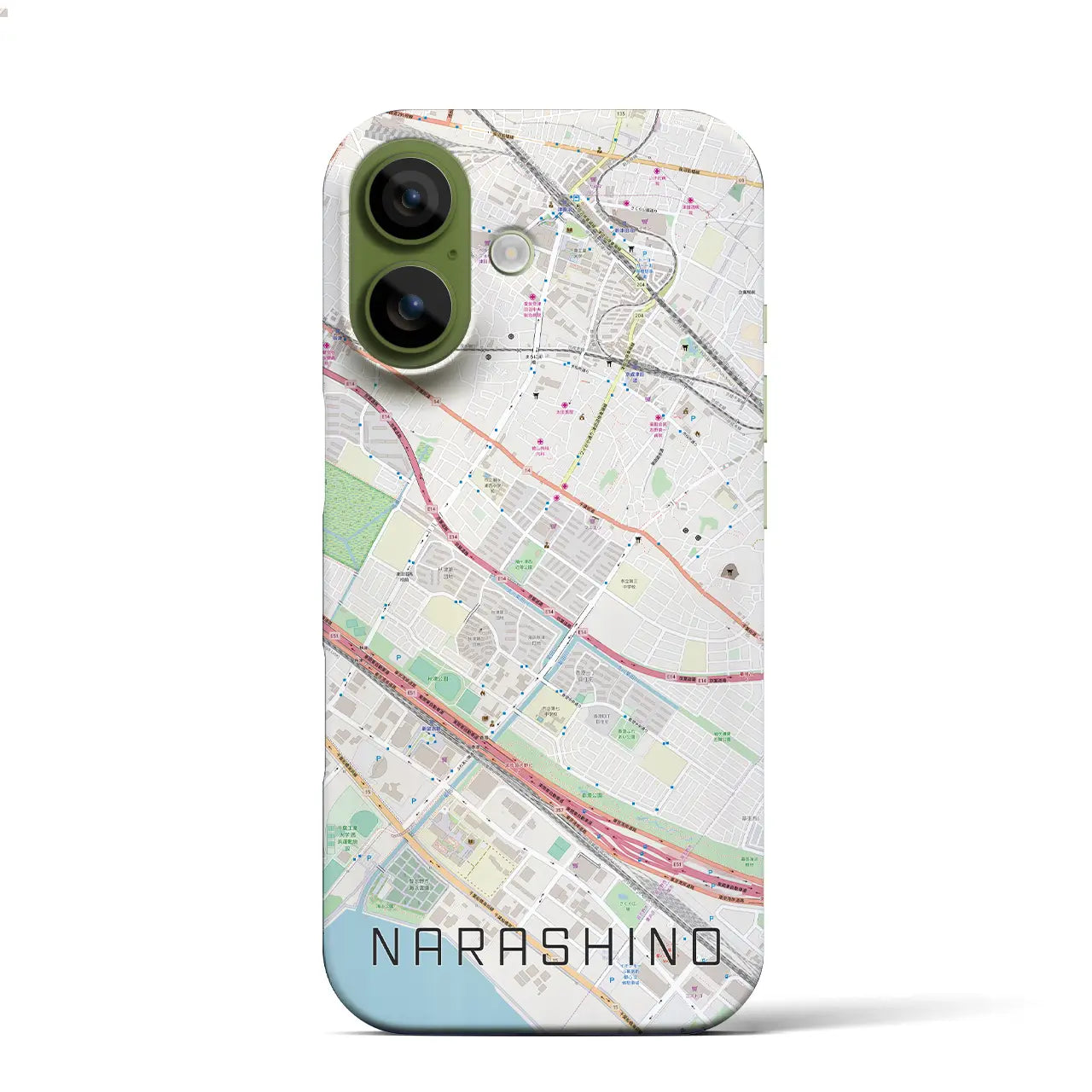 【習志野(千葉県)】地図柄iPhoneケース(バックカバータイプ)ブラック・iPhone 17 Pro Max 用