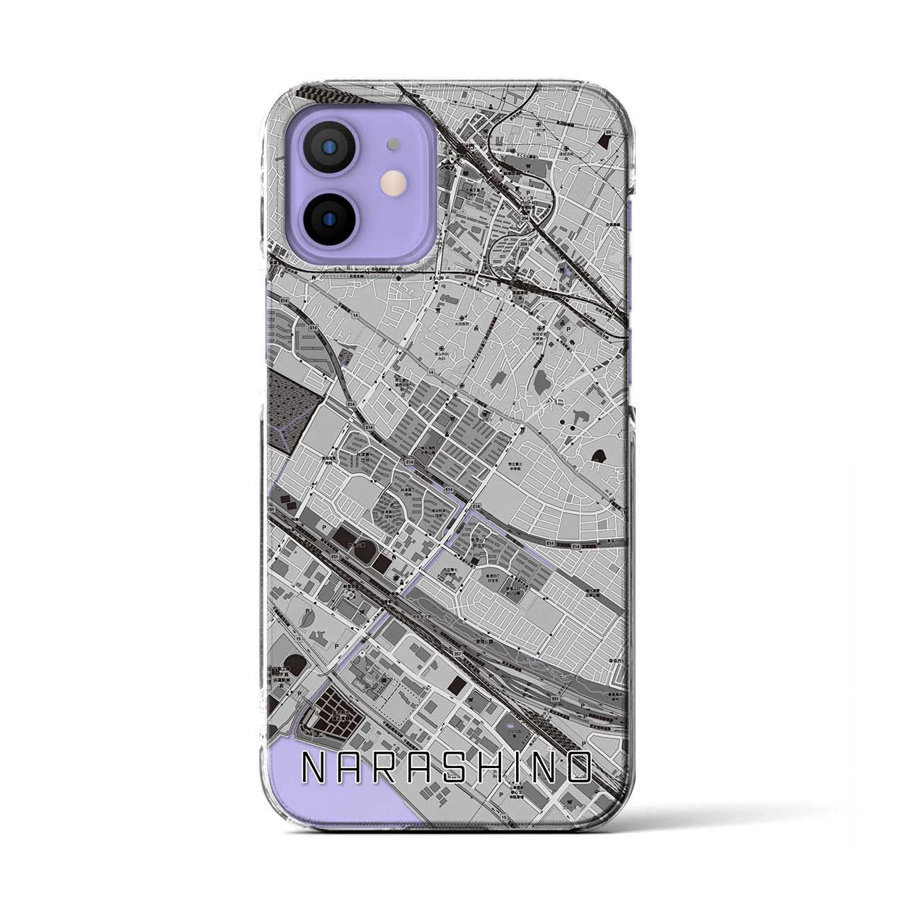 【習志野(千葉県)】地図柄iPhoneケース(クリアタイプ)