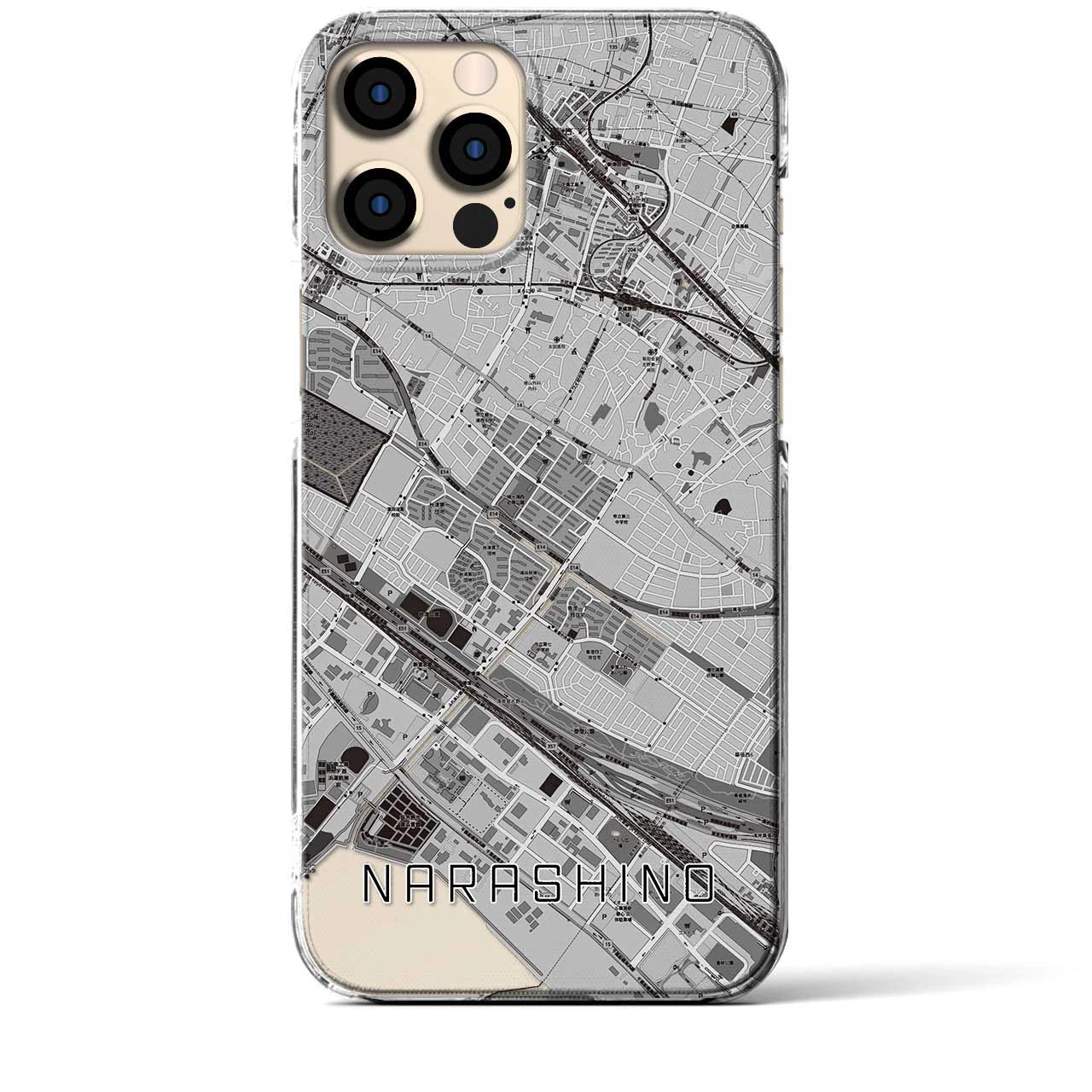 【習志野(千葉県)】地図柄iPhoneケース(クリアタイプ)