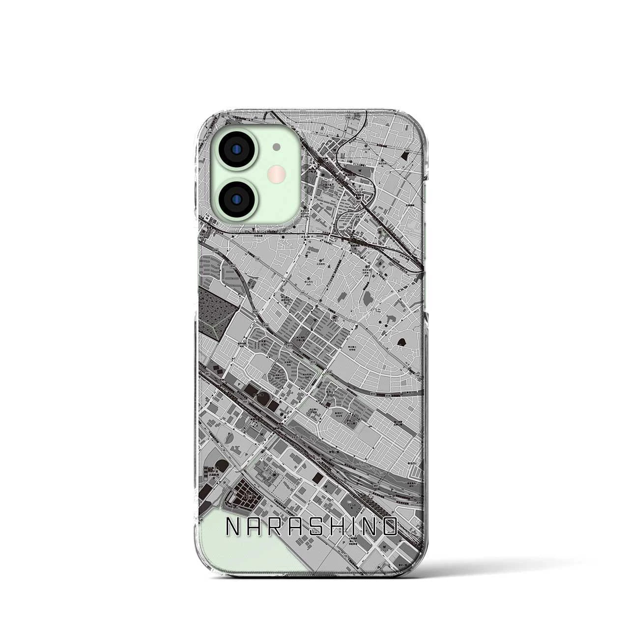 【習志野(千葉県)】地図柄iPhoneケース(クリアタイプ)