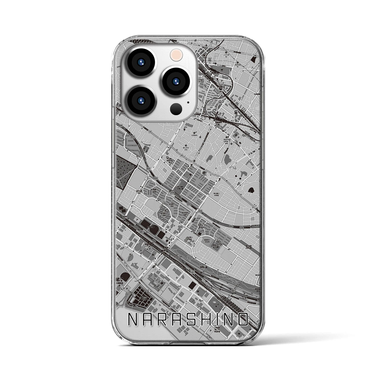 【習志野(千葉県)】地図柄iPhoneケース(クリアタイプ)