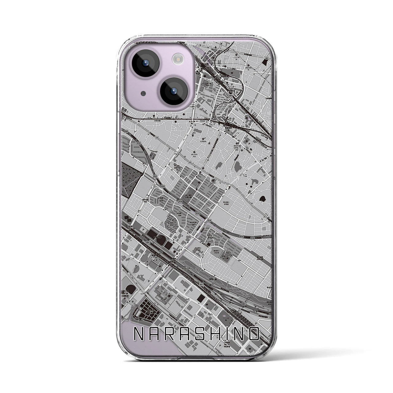 【習志野(千葉県)】地図柄iPhoneケース(クリアタイプ)