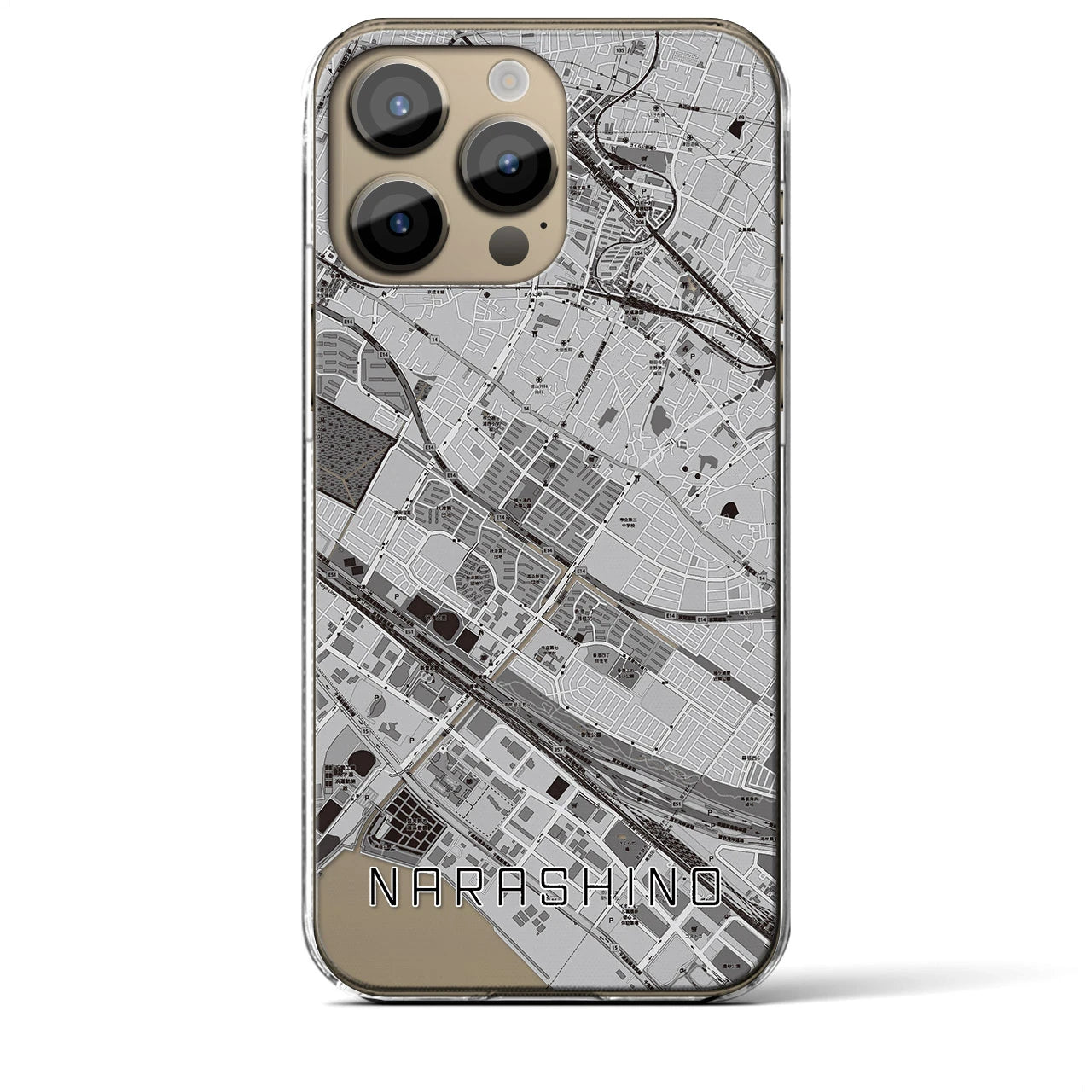 【習志野(千葉県)】地図柄iPhoneケース(クリアタイプ)