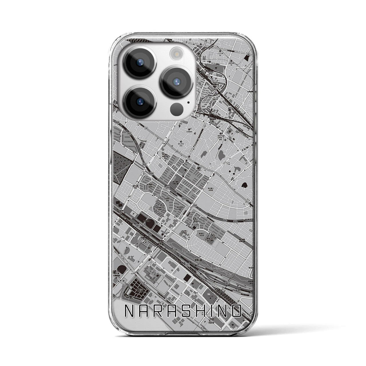 【習志野(千葉県)】地図柄iPhoneケース(クリアタイプ)