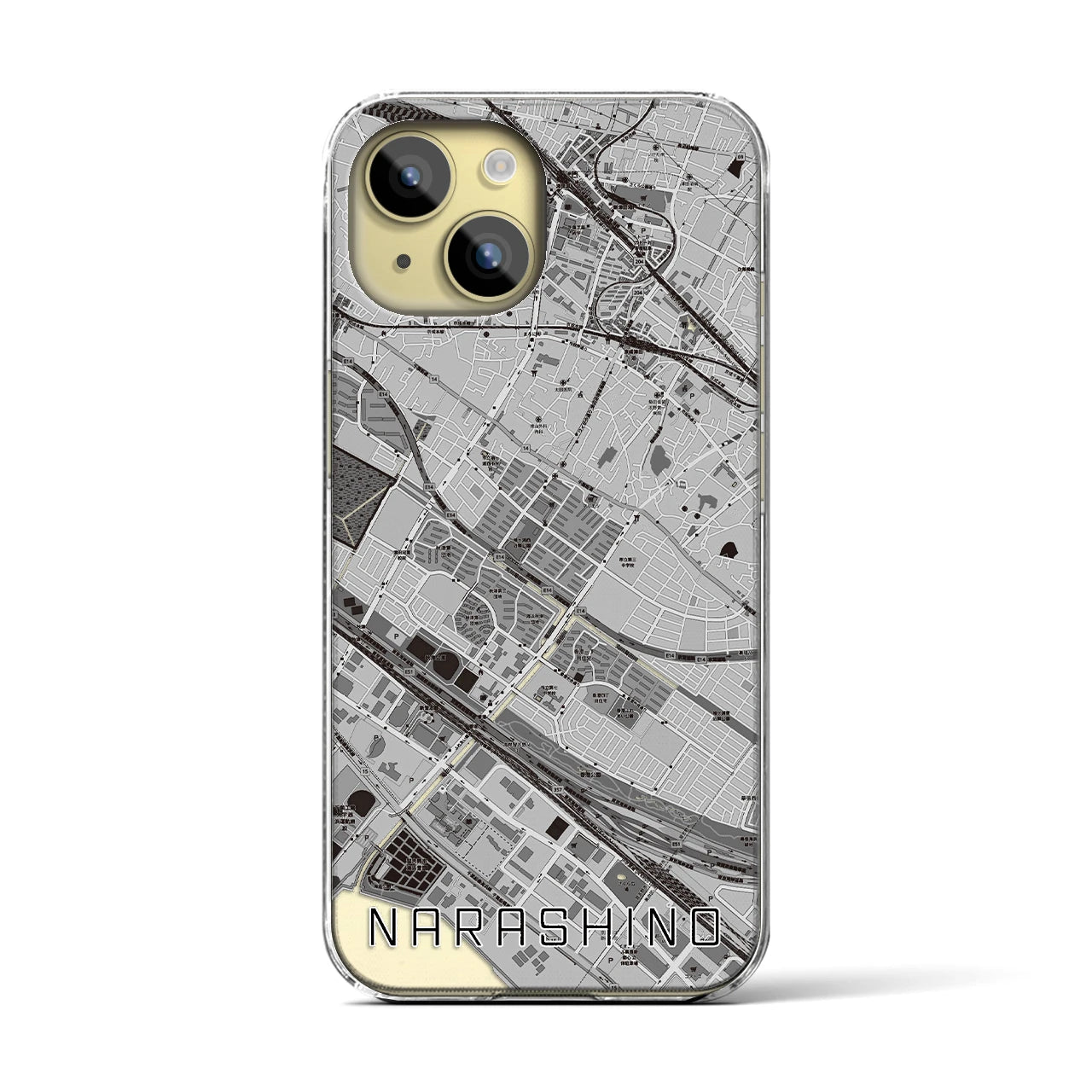 【習志野(千葉県)】地図柄iPhoneケース(クリアタイプ)