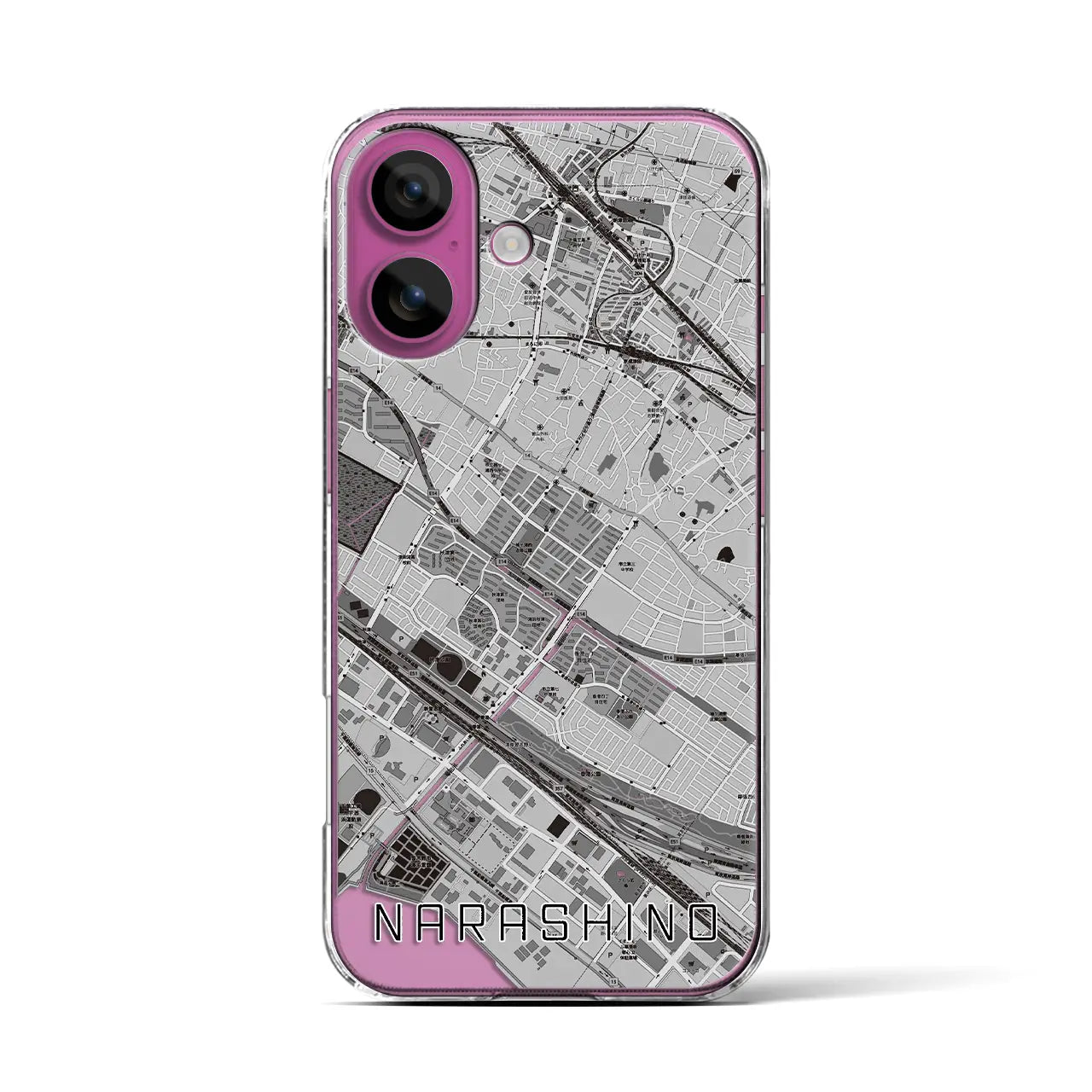 【習志野(千葉県)】地図柄iPhoneケース(クリアタイプ)