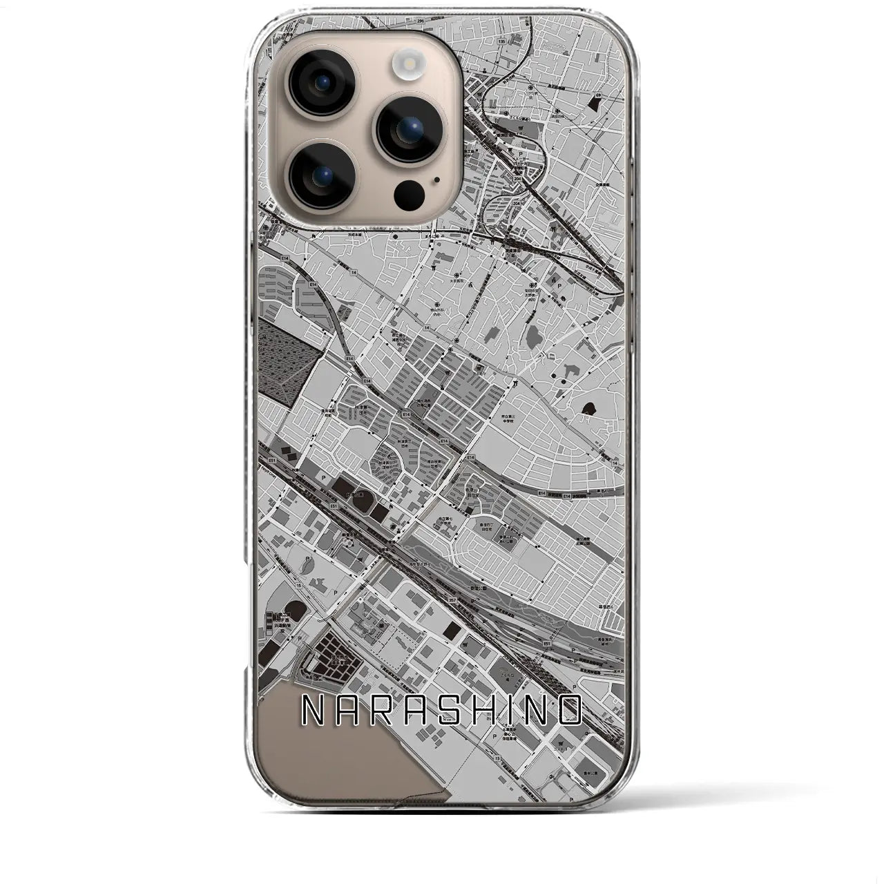 【習志野(千葉県)】地図柄iPhoneケース(クリアタイプ)