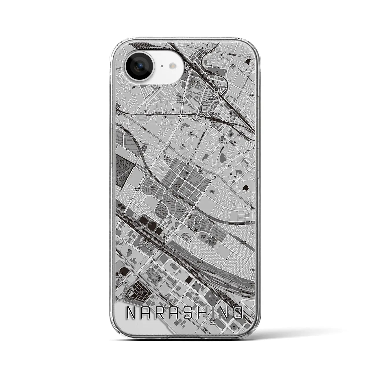 【習志野(千葉県)】地図柄iPhoneケース(クリアタイプ)