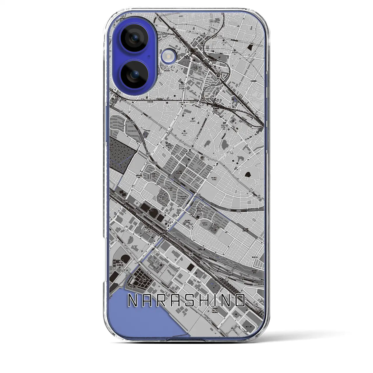 【習志野(千葉県)】地図柄iPhoneケース(クリアタイプ)