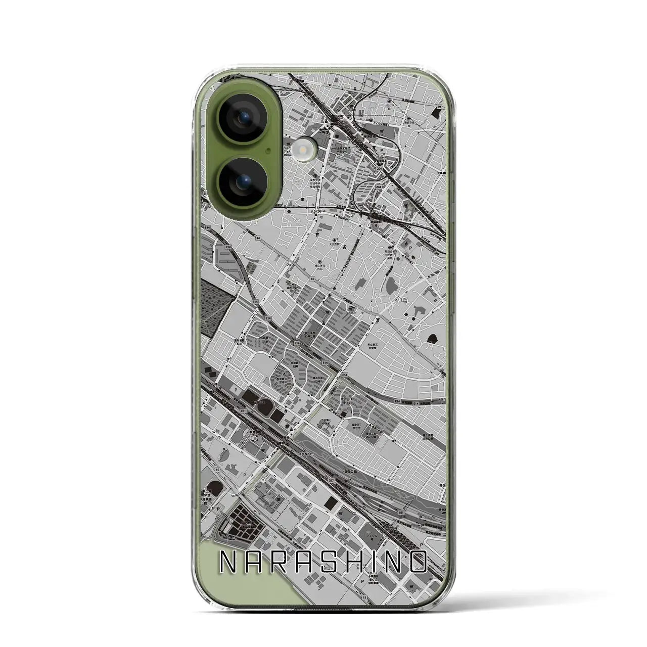 【習志野(千葉県)】地図柄iPhoneケース(クリアタイプ)