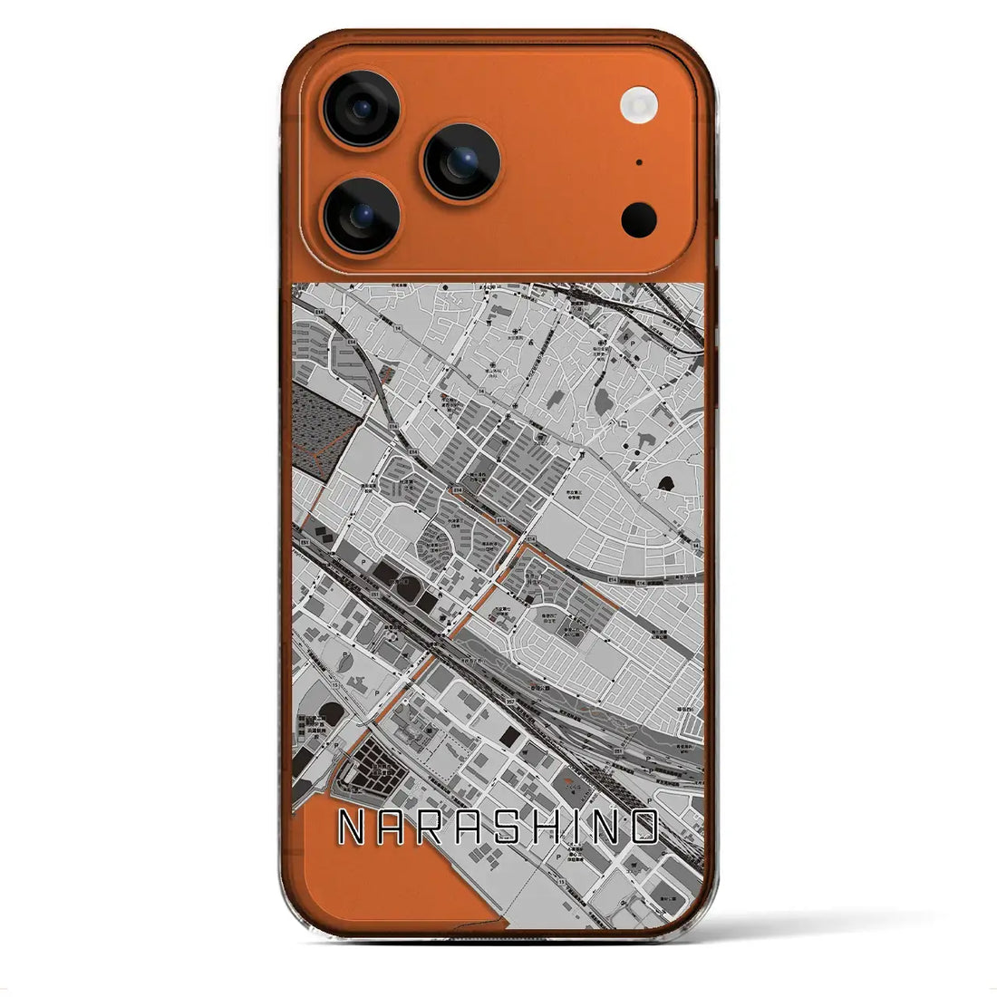 【習志野(千葉県)】地図柄iPhoneケース(クリアタイプ)