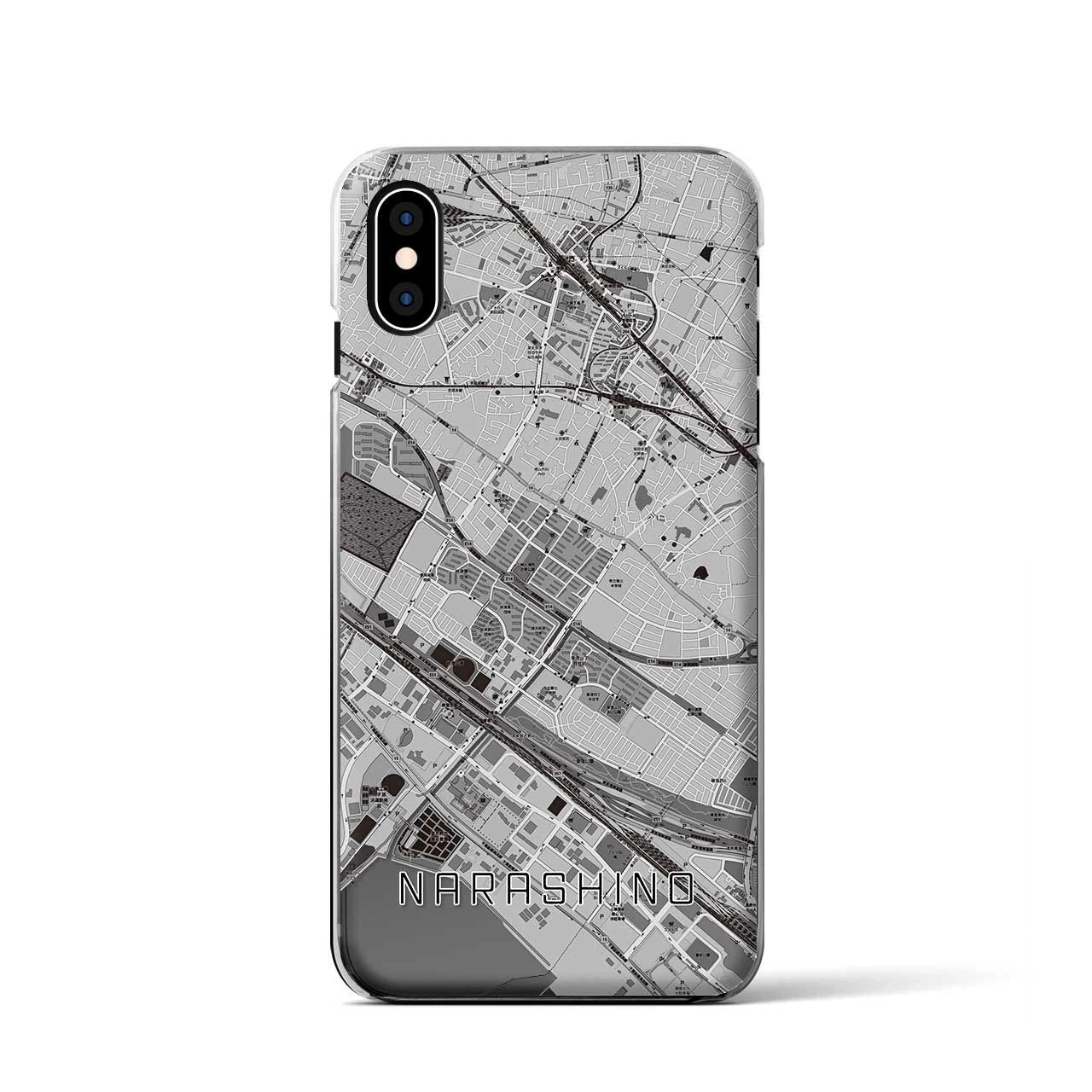 【習志野(千葉県)】地図柄iPhoneケース(クリアタイプ)