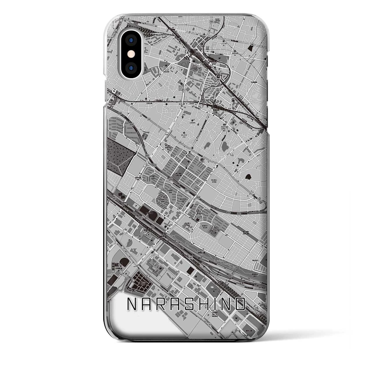 【習志野(千葉県)】地図柄iPhoneケース(クリアタイプ)