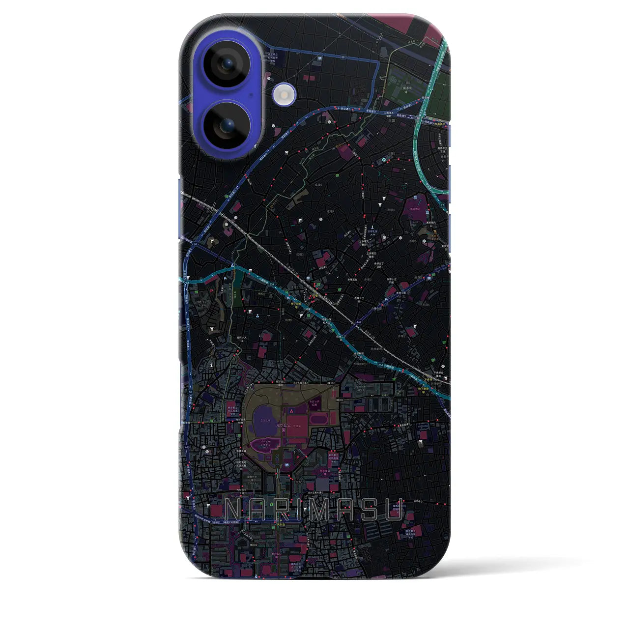 【成増(東京都)】地図柄iPhoneケース(バックカバータイプ)