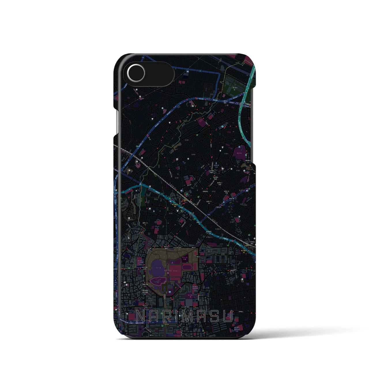 【成増(東京都)】地図柄iPhoneケース(バックカバータイプ)