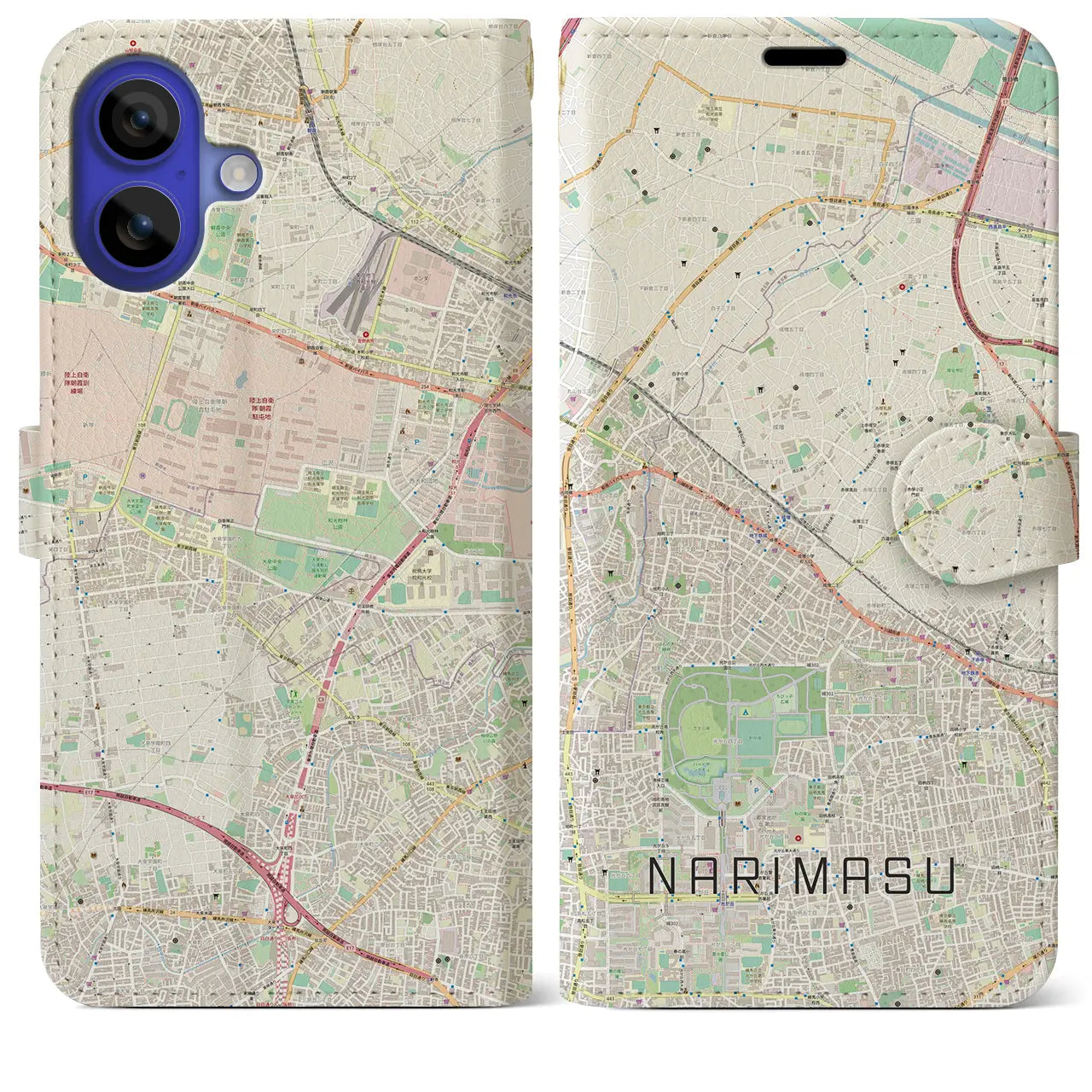 【成増(東京都)】地図柄iPhoneケース(手帳タイプ)