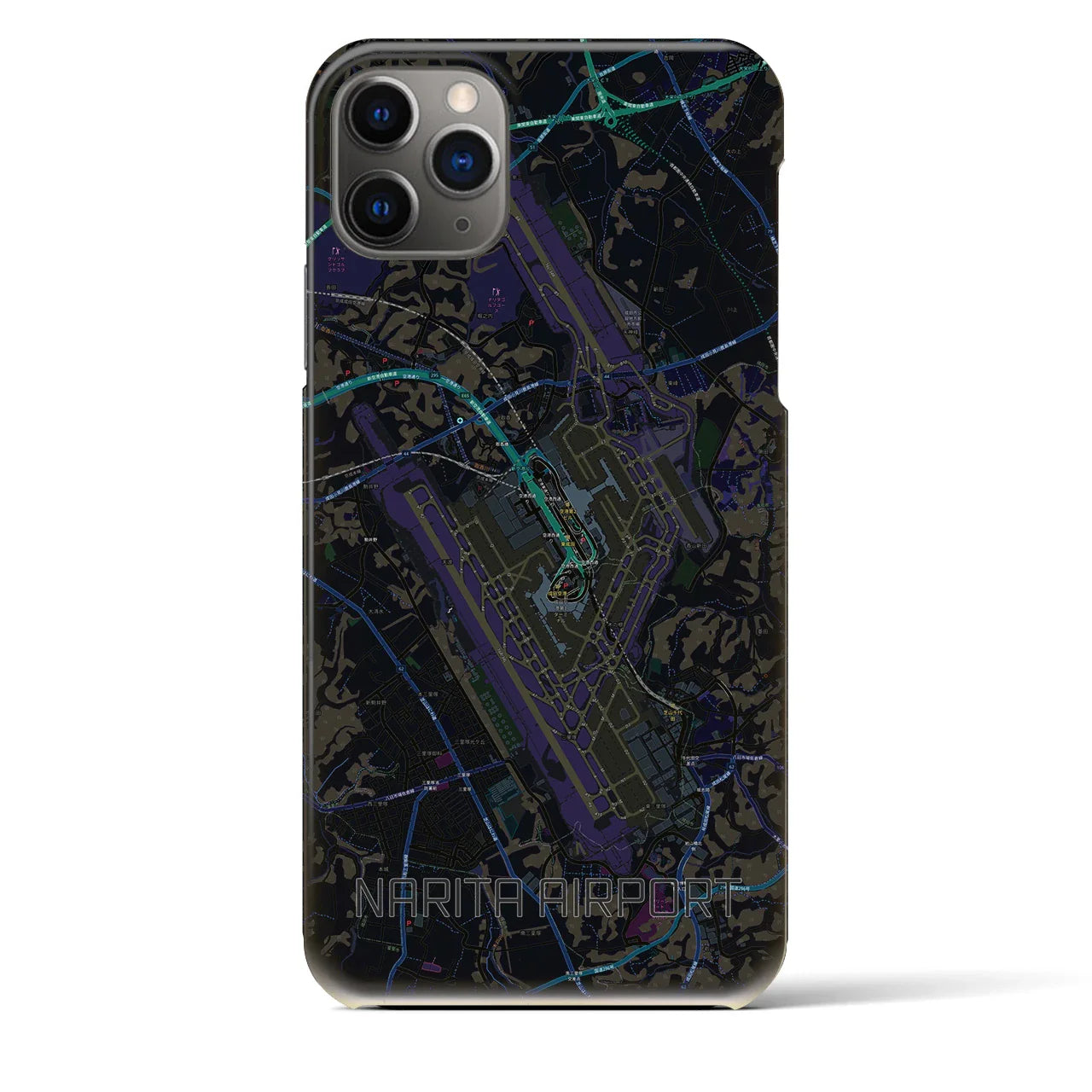 【成田空港(千葉県)】地図柄iPhoneケース(バックカバータイプ)