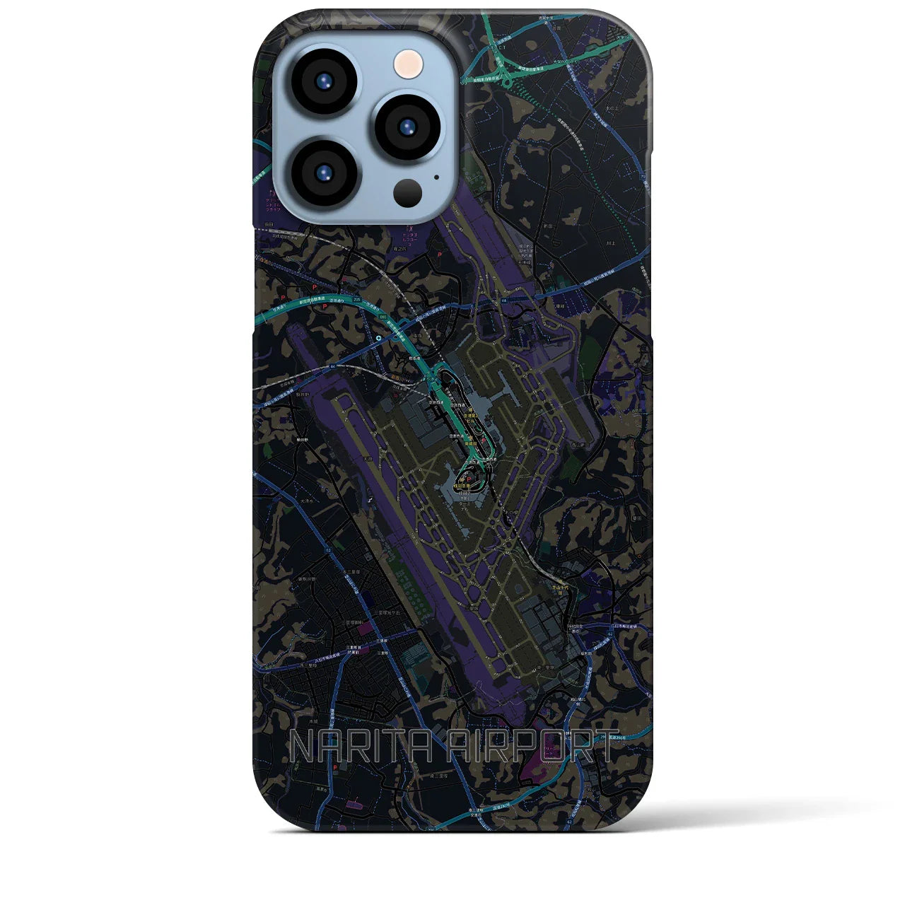 【成田空港(千葉県)】地図柄iPhoneケース(バックカバータイプ)