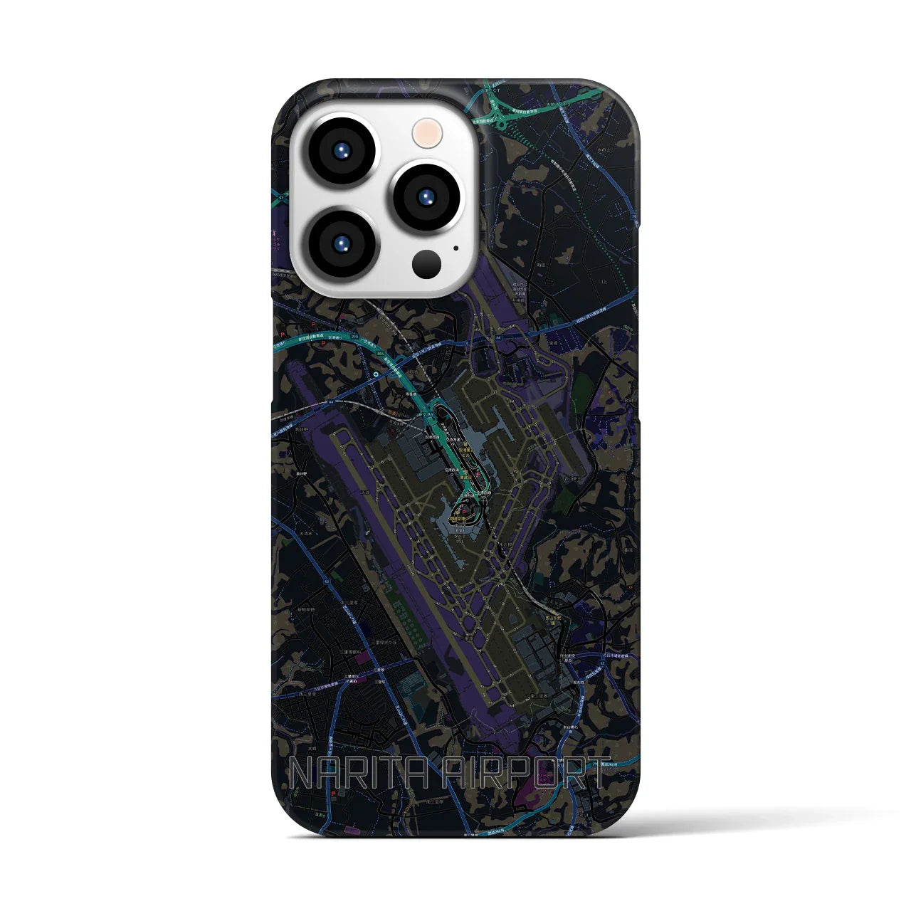 【成田空港(千葉県)】地図柄iPhoneケース(バックカバータイプ)