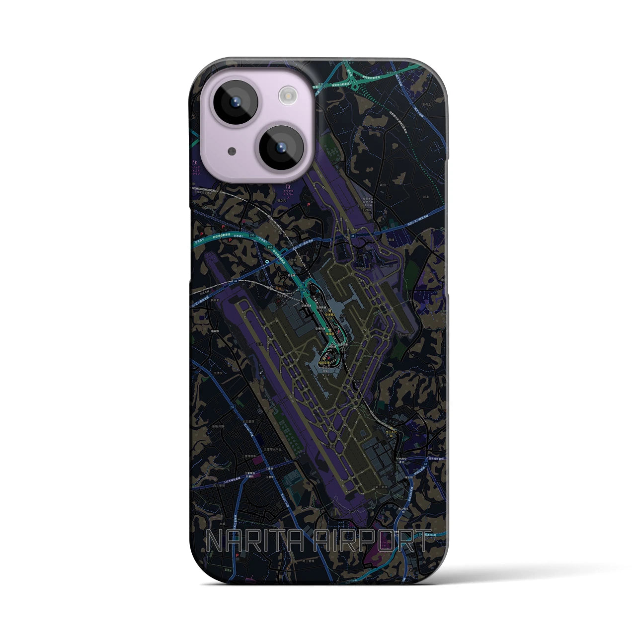 【成田空港(千葉県)】地図柄iPhoneケース(バックカバータイプ)