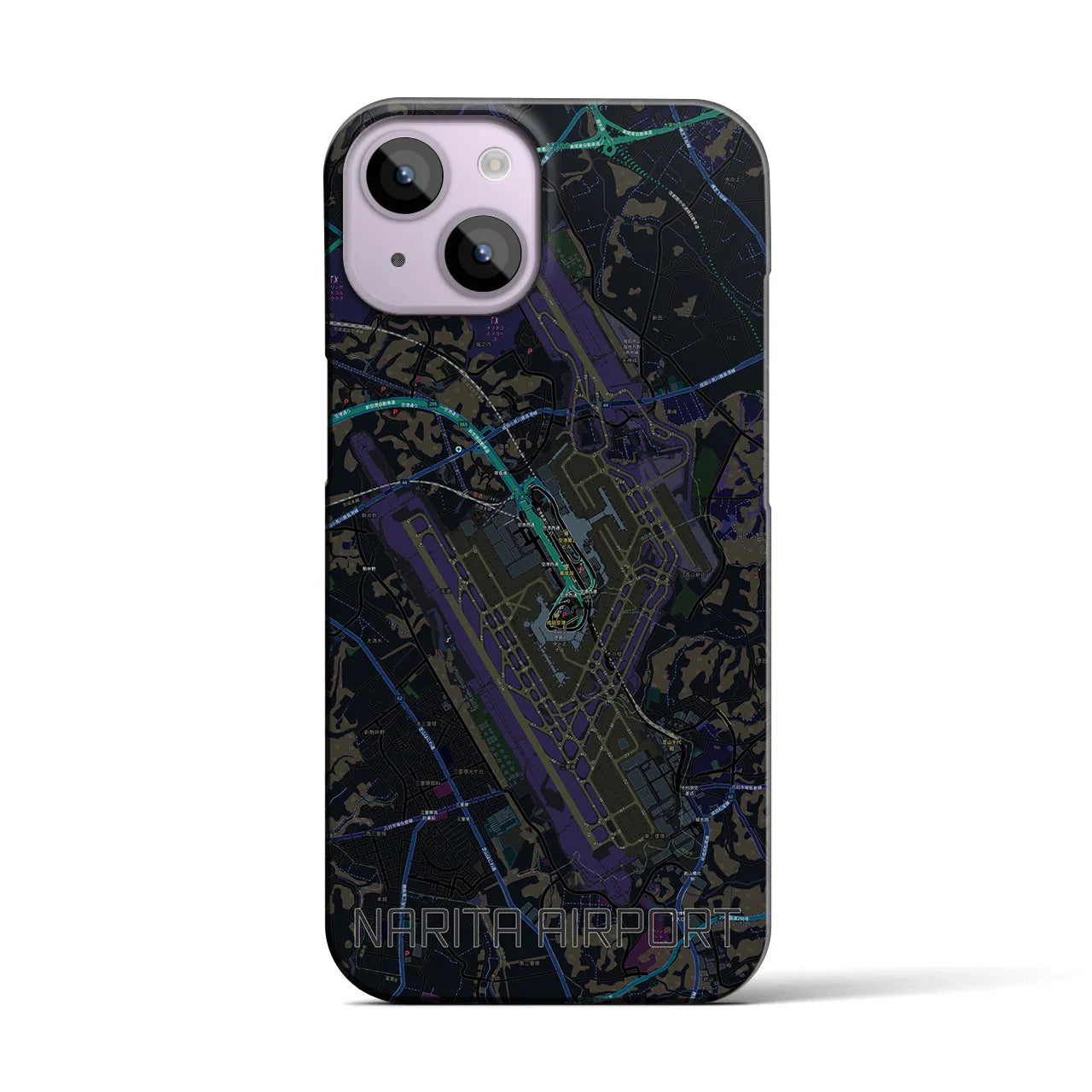 【成田空港(千葉県)】地図柄iPhoneケース(バックカバータイプ)