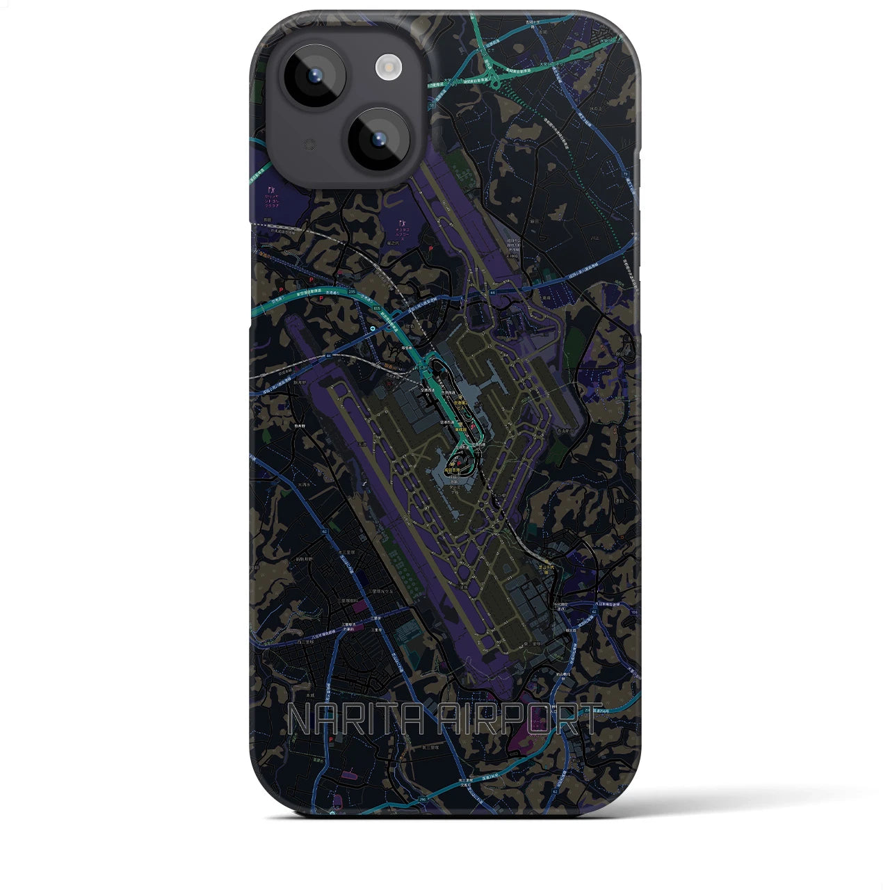 【成田空港(千葉県)】地図柄iPhoneケース(バックカバータイプ)
