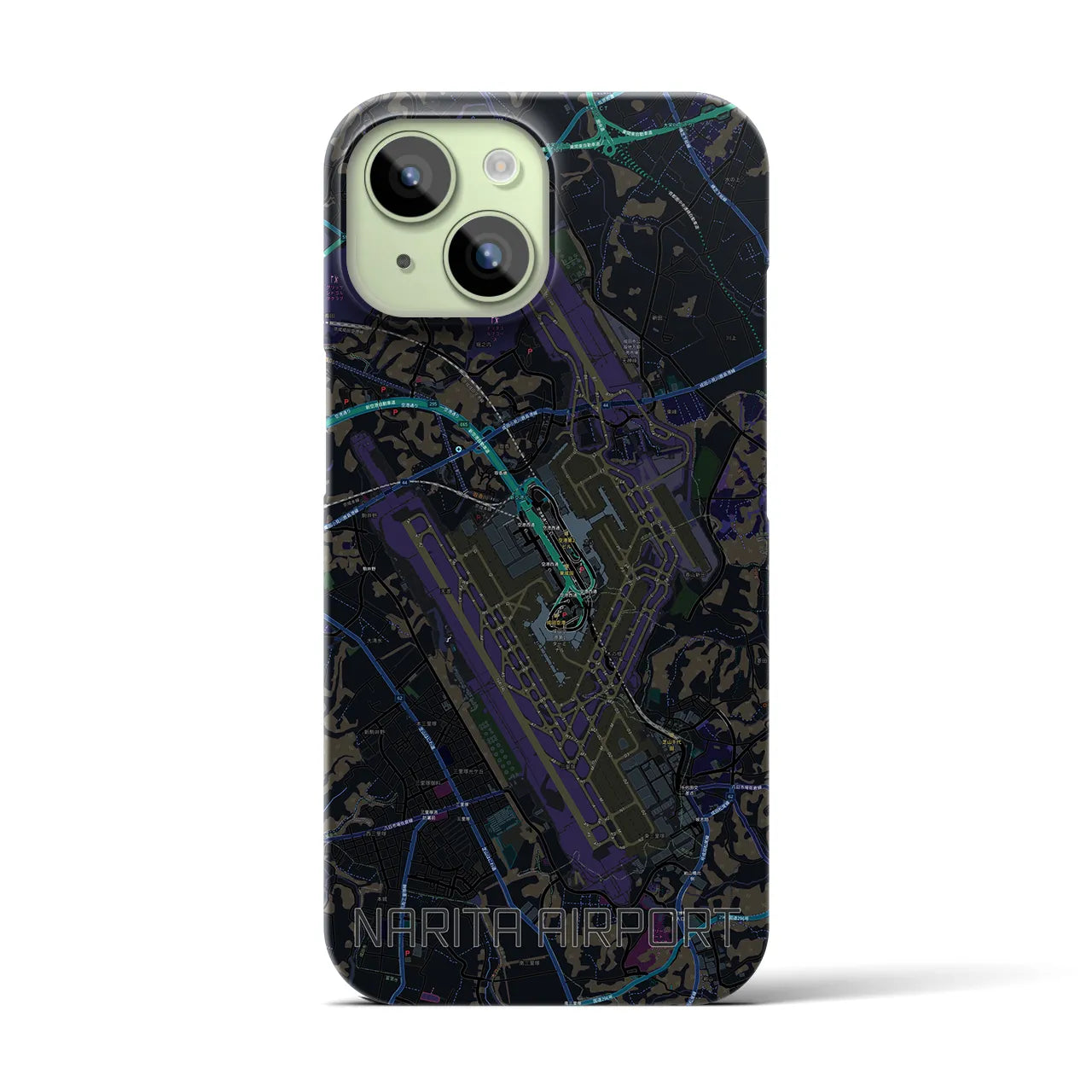 【成田空港(千葉県)】地図柄iPhoneケース(バックカバータイプ)