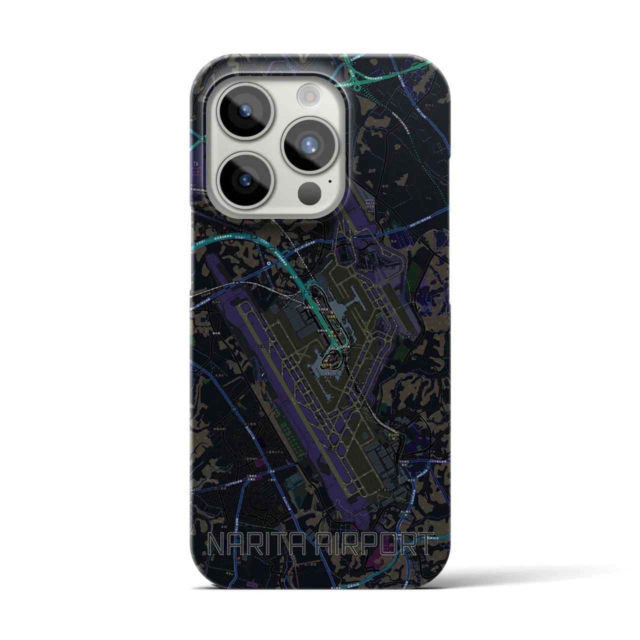 【成田空港(千葉県)】地図柄iPhoneケース(バックカバータイプ)