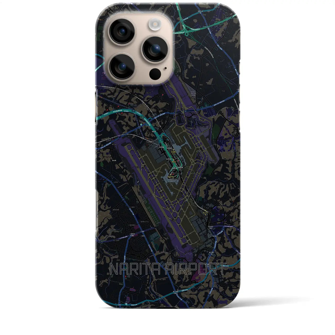 【成田空港(千葉県)】地図柄iPhoneケース(バックカバータイプ)