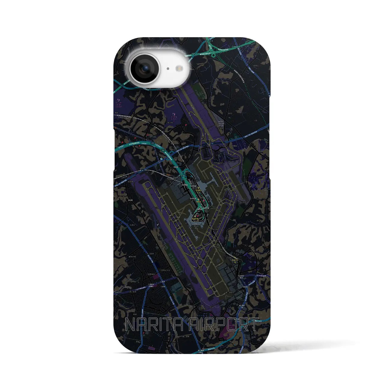 【成田空港(千葉県)】地図柄iPhoneケース(バックカバータイプ)
