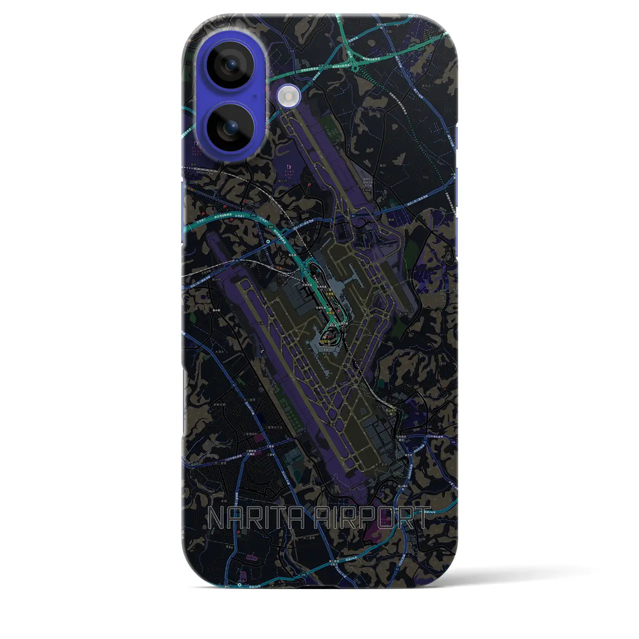 【成田空港(千葉県)】地図柄iPhoneケース(バックカバータイプ)