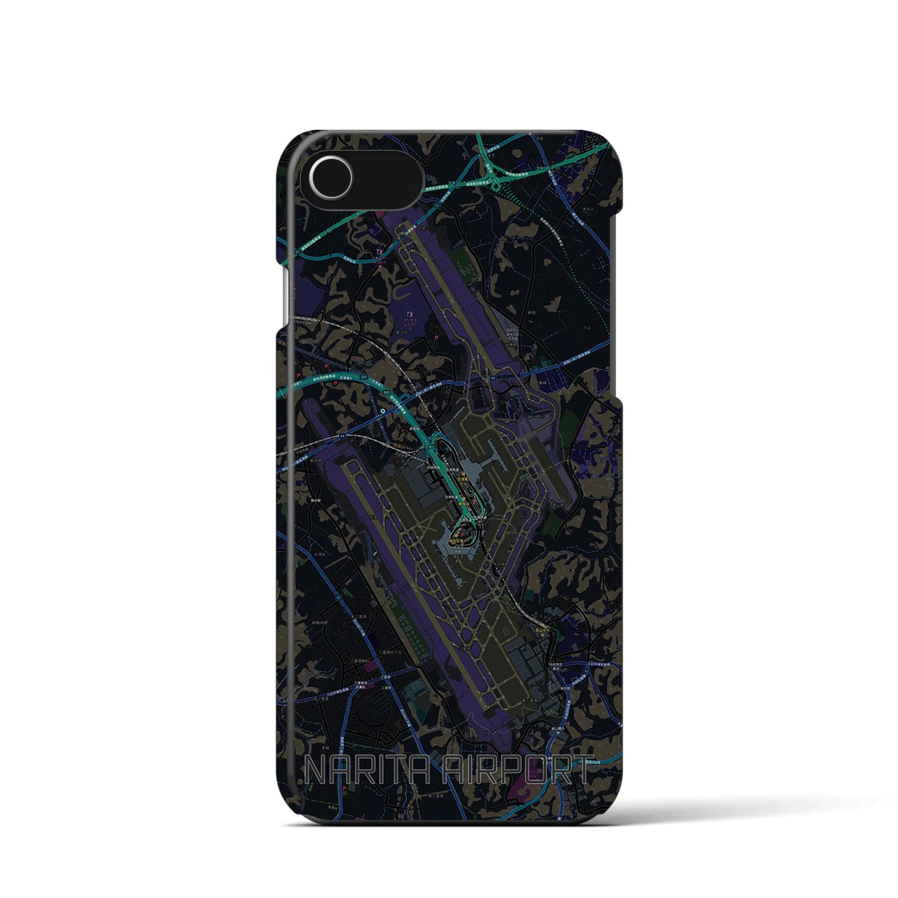 【成田空港(千葉県)】地図柄iPhoneケース(バックカバータイプ)