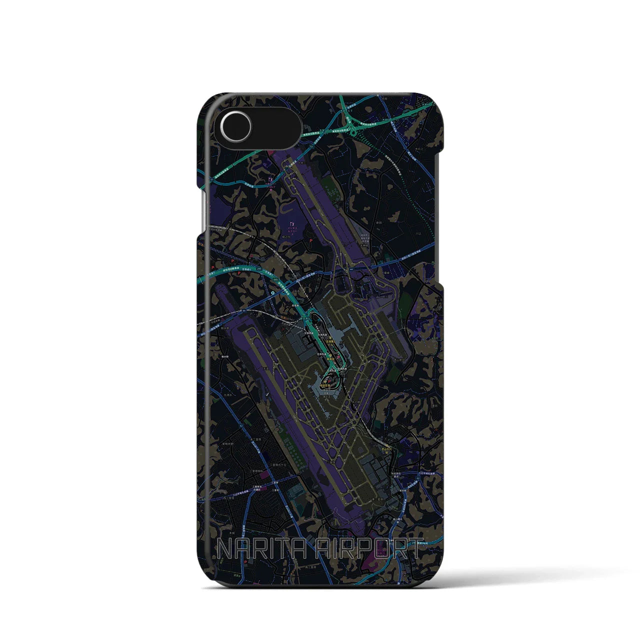 【成田空港(千葉県)】地図柄iPhoneケース(バックカバータイプ)