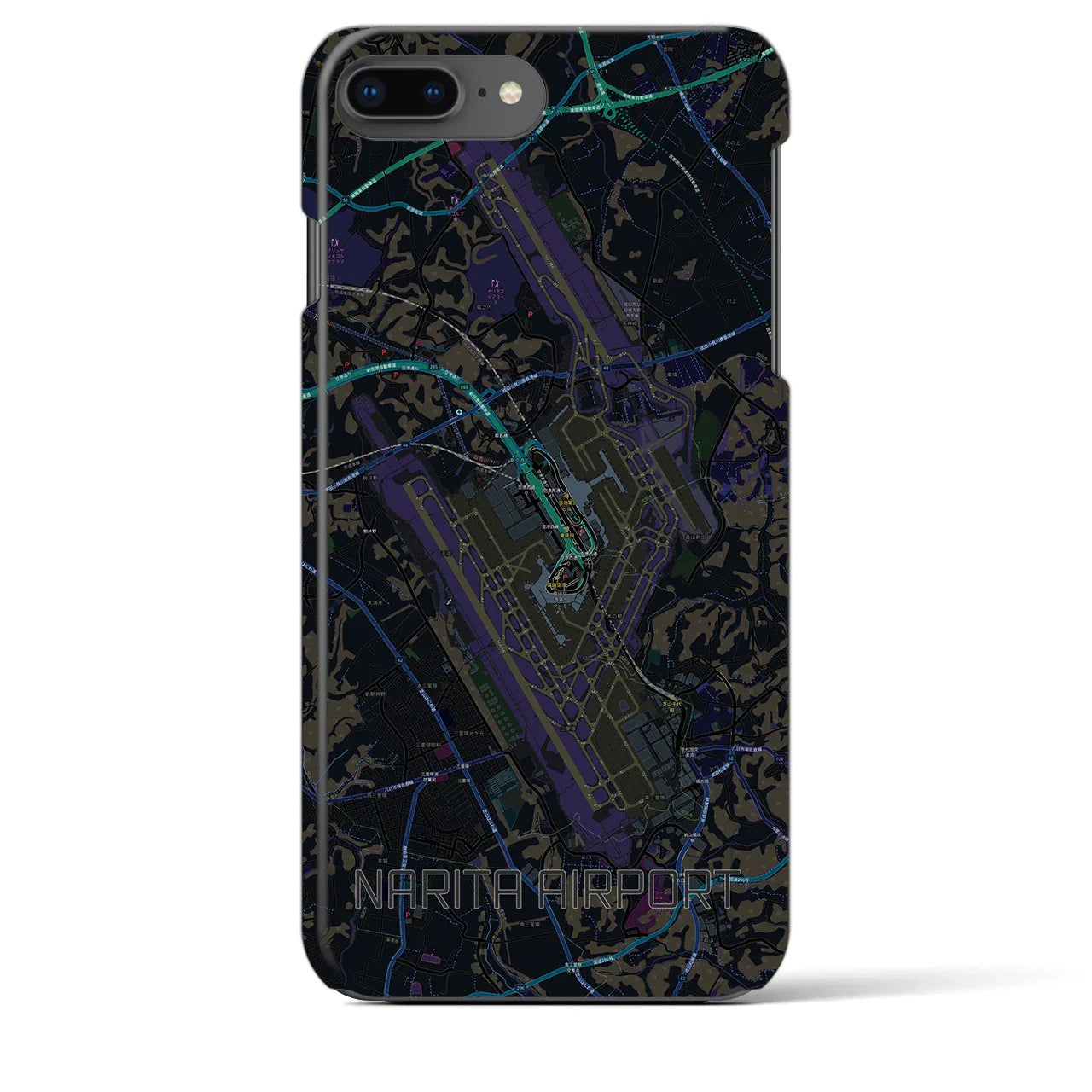 【成田空港(千葉県)】地図柄iPhoneケース(バックカバータイプ)