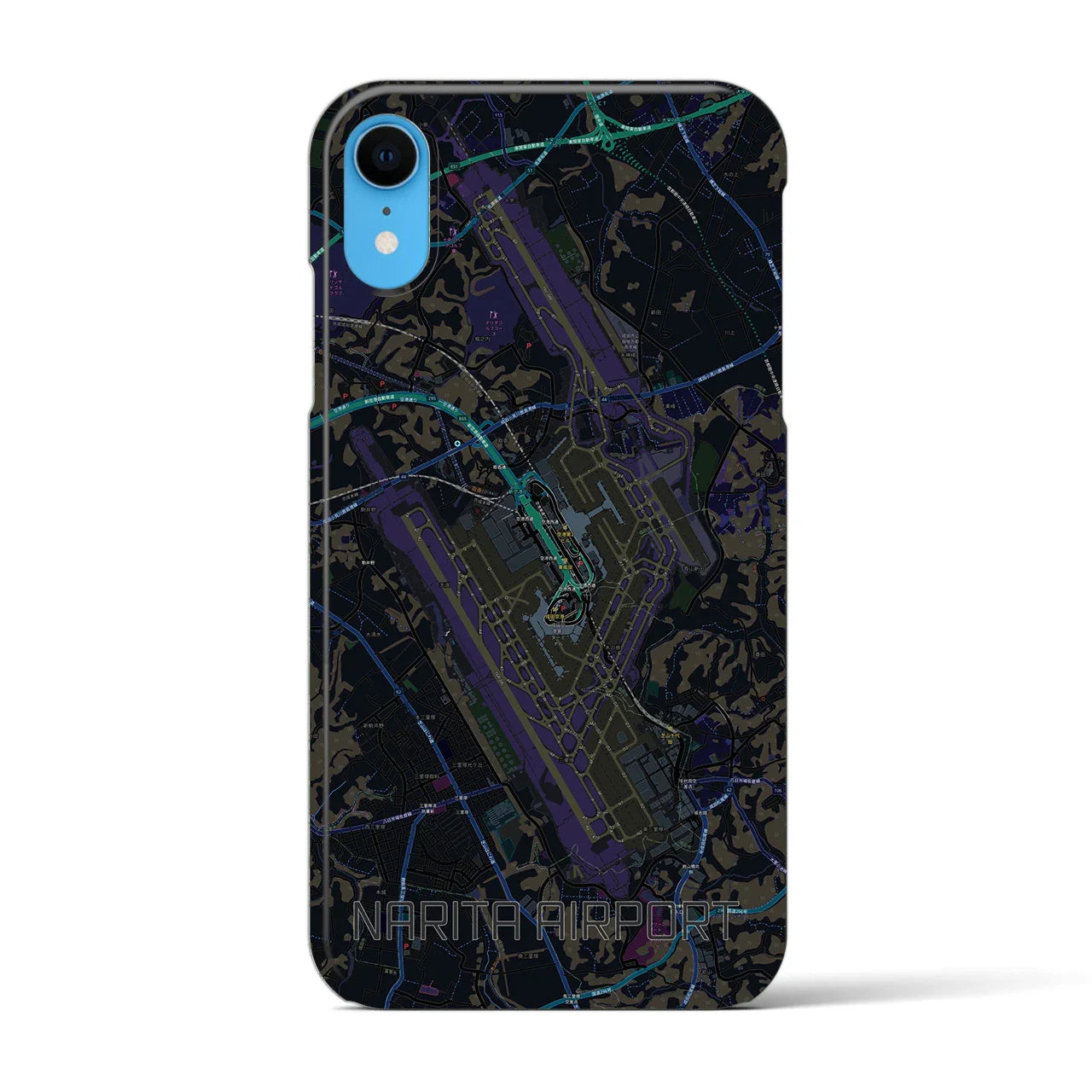 【成田空港(千葉県)】地図柄iPhoneケース(バックカバータイプ)