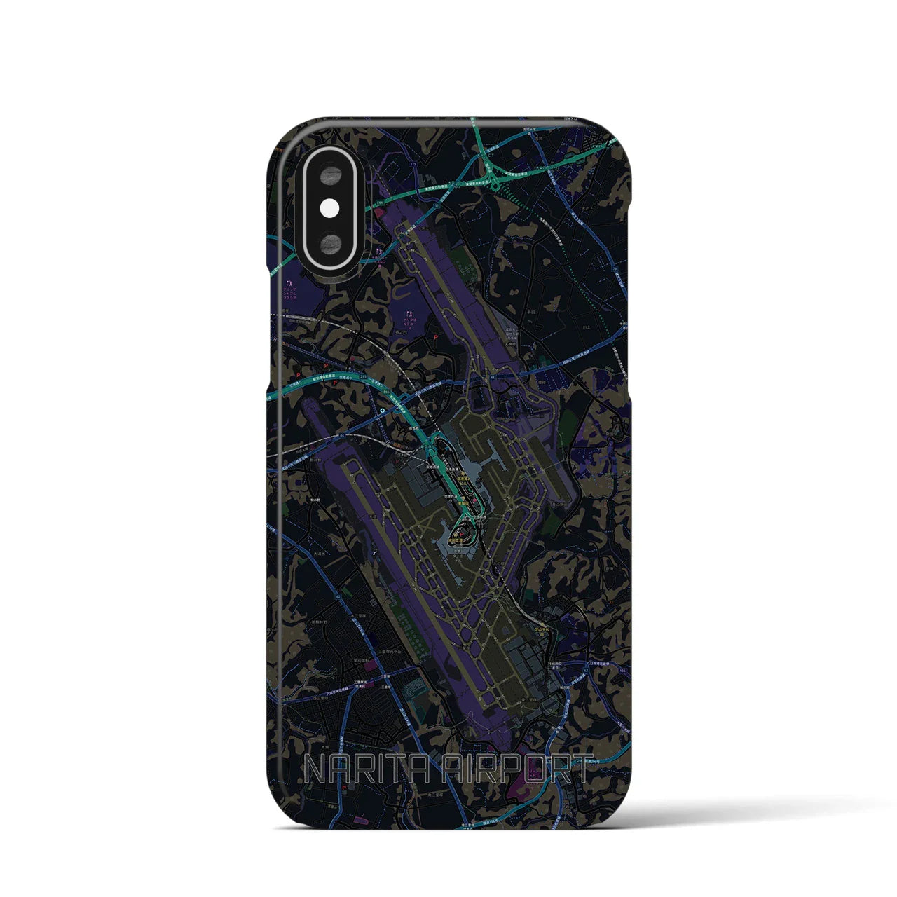 【成田空港(千葉県)】地図柄iPhoneケース(バックカバータイプ)