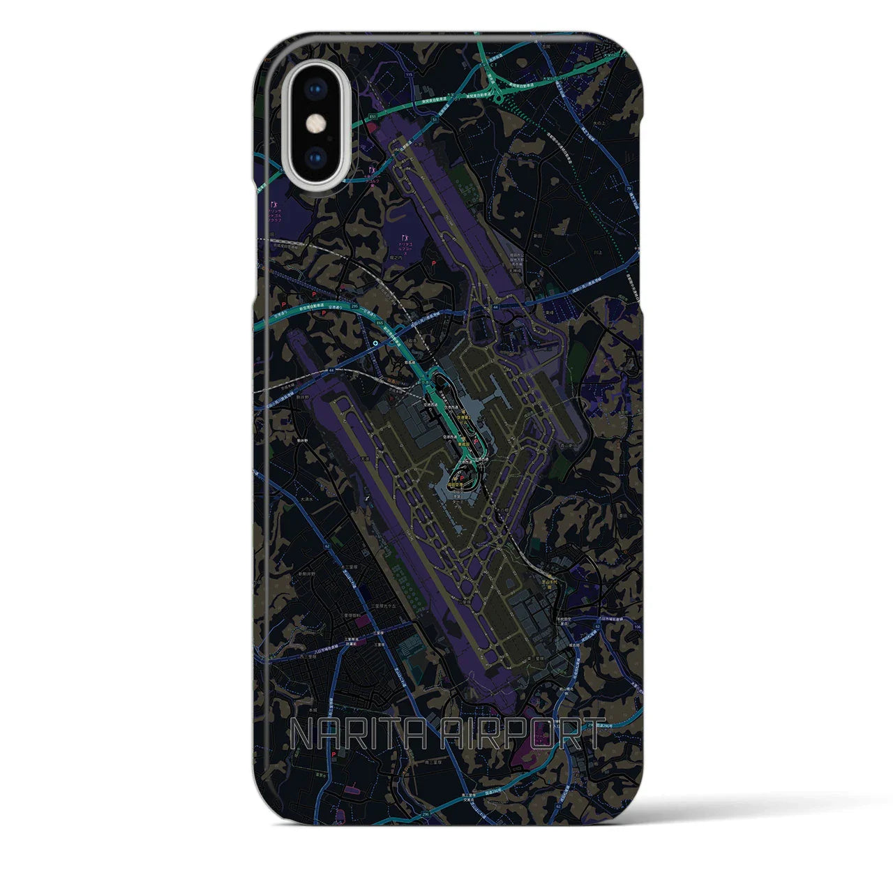 【成田空港(千葉県)】地図柄iPhoneケース(バックカバータイプ)