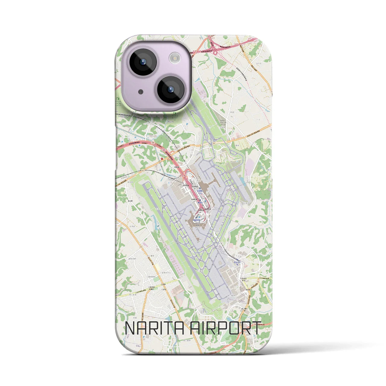 【成田空港(千葉県)】地図柄iPhoneケース(バックカバータイプ)