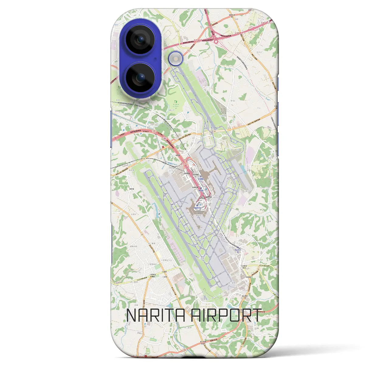 【成田空港(千葉県)】地図柄iPhoneケース(バックカバータイプ)