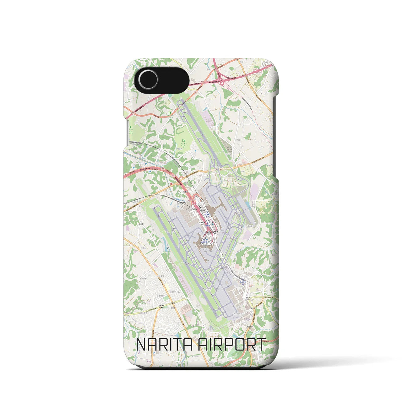 【成田空港(千葉県)】地図柄iPhoneケース(バックカバータイプ)