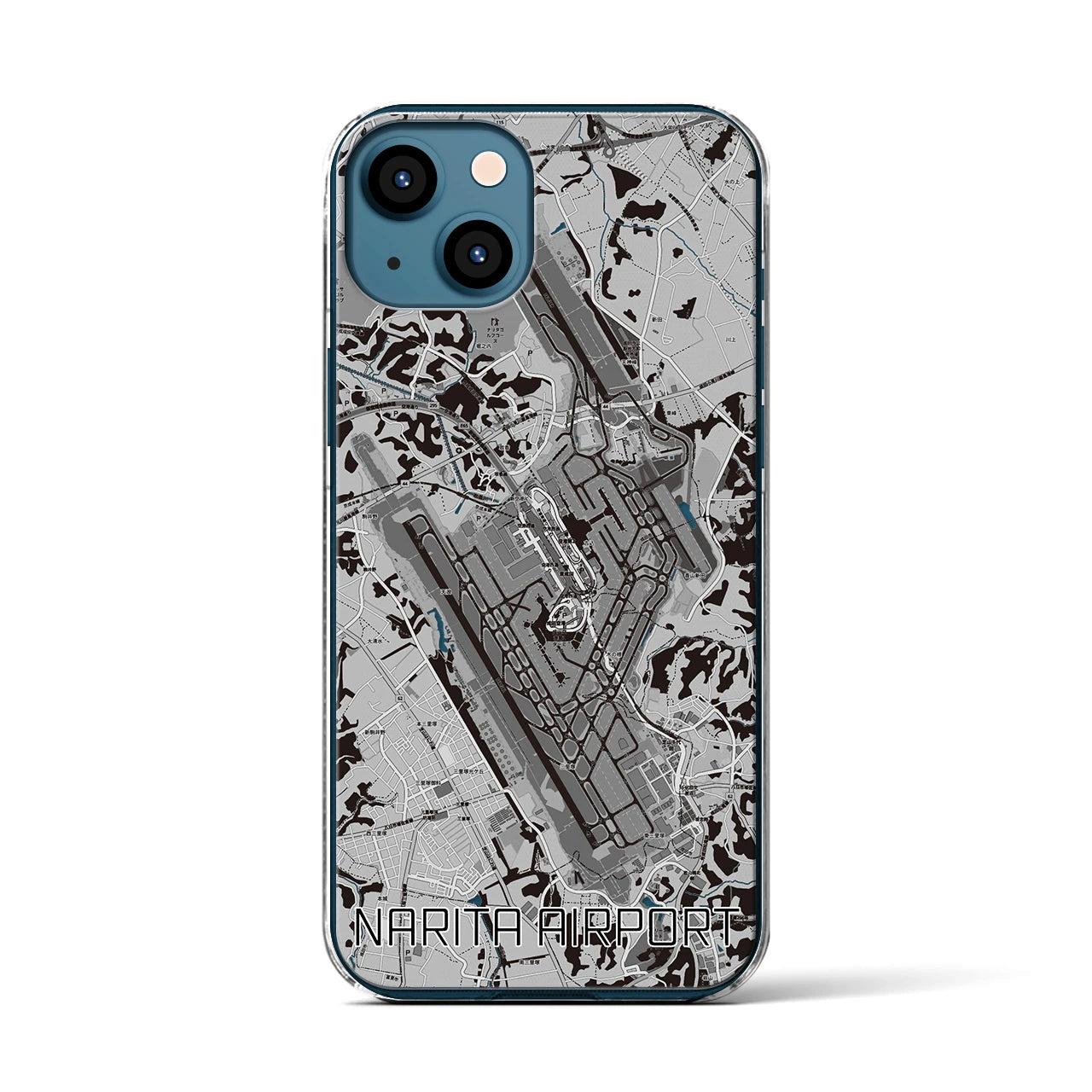 【成田空港(千葉県)】地図柄iPhoneケース(クリアタイプ)