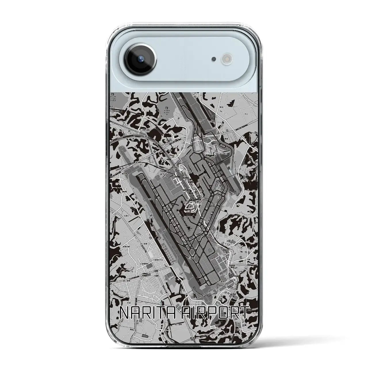 【成田空港(千葉県)】地図柄iPhoneケース(クリアタイプ)モノトーン・iPhone 17 Pro Max 用