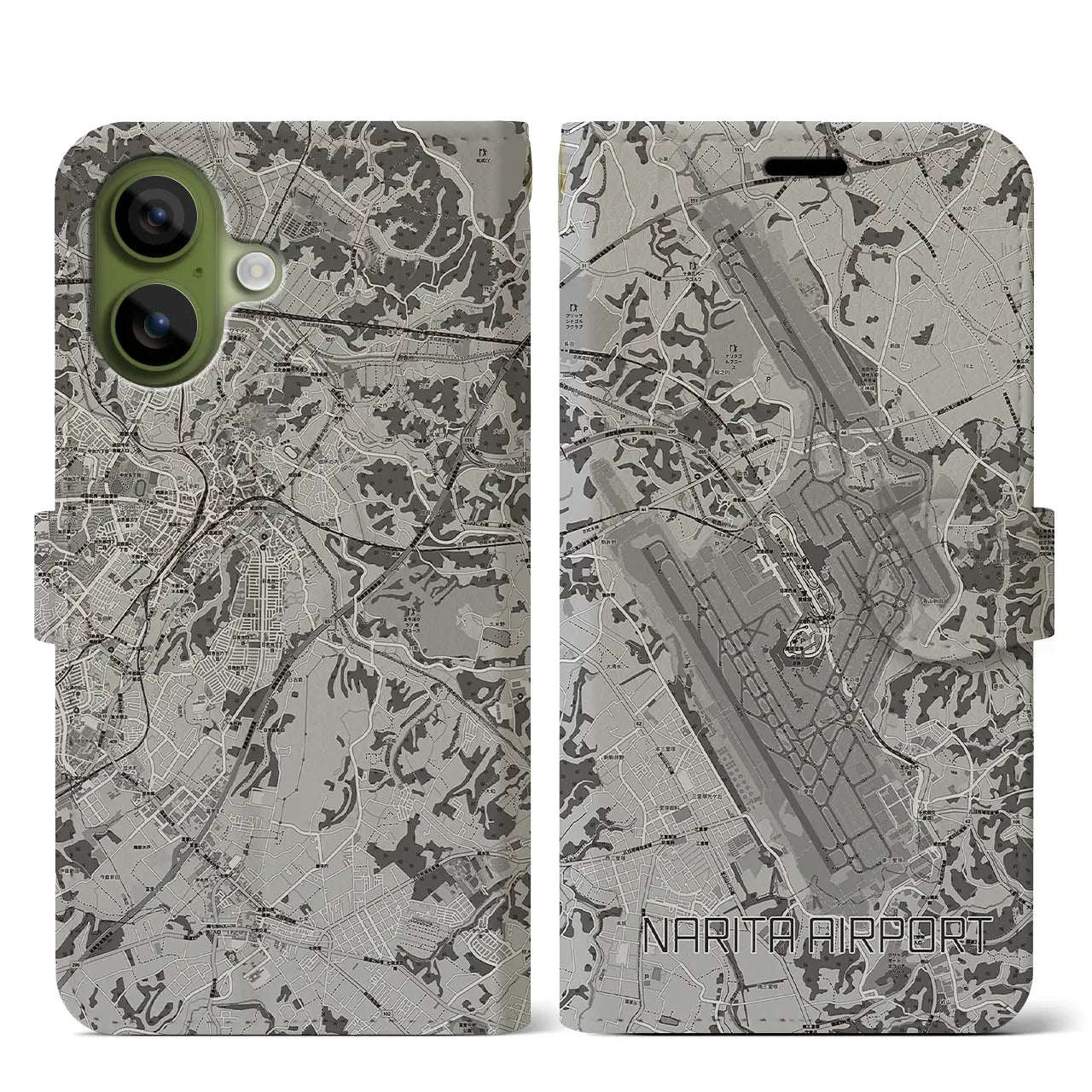 【成田空港(千葉県)】地図柄iPhoneケース(手帳タイプ)