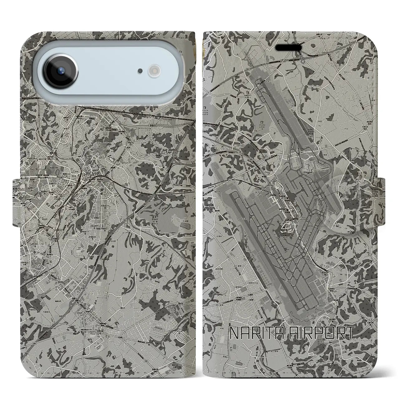 【成田空港(千葉県)】地図柄iPhoneケース(手帳タイプ)