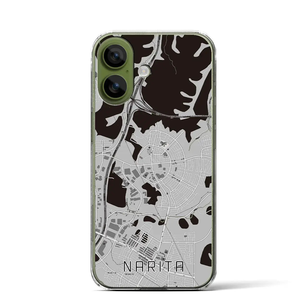 【成田(宮城県)】地図柄iPhoneケース(クリアタイプ)モノトーン・iPhone 17 Pro Max 用