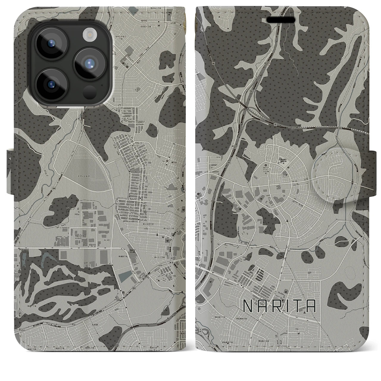 【成田(宮城県)】地図柄iPhoneケース(手帳タイプ)