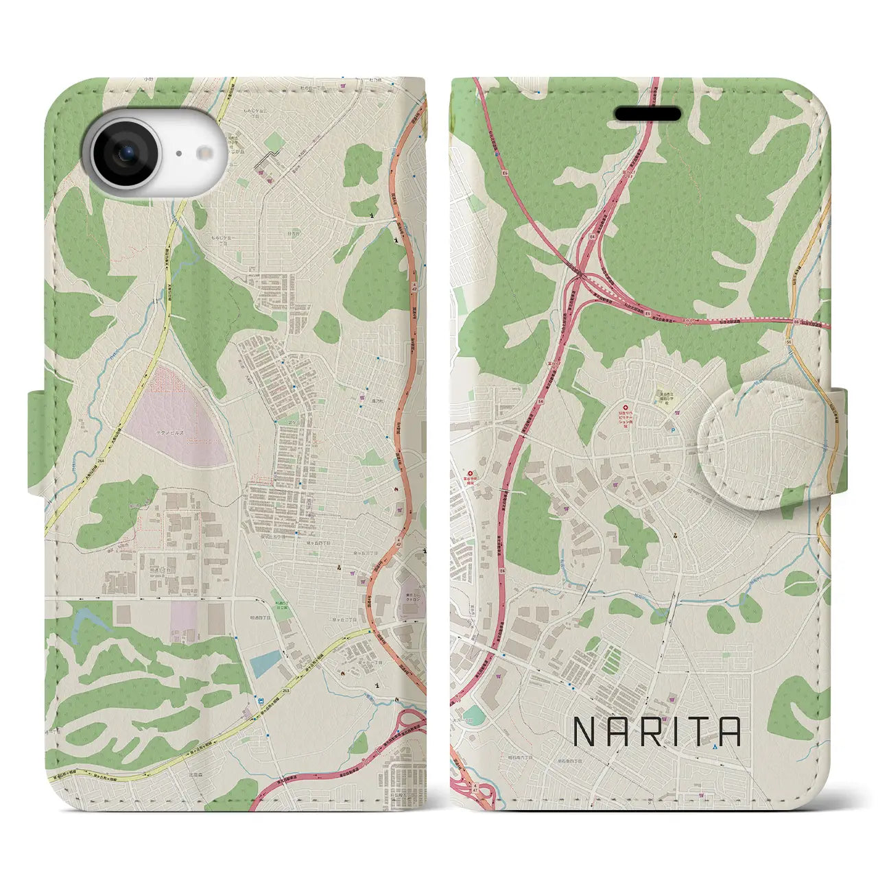【成田(宮城県)】地図柄iPhoneケース(手帳タイプ)